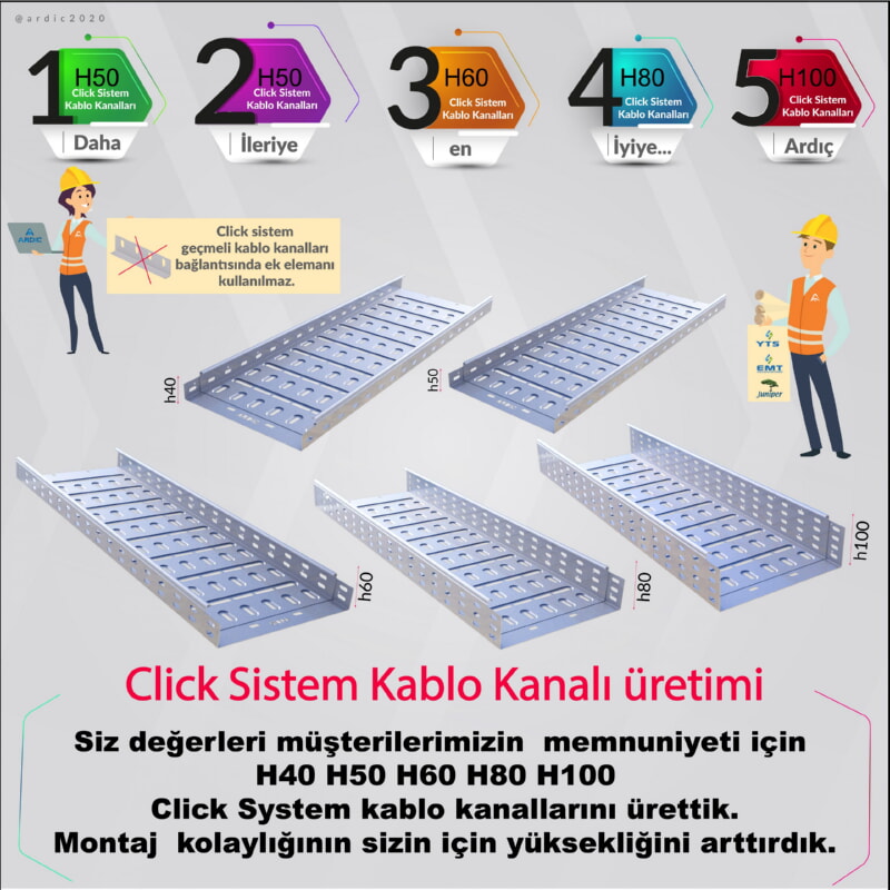 ARDİÇ ELEKTRİK H60, H80, H100 CLICK SYSTEM CABLE CHANNEL PRODUCTION STARTED