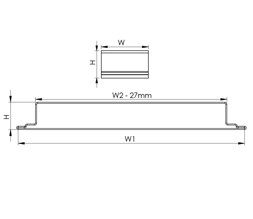 Döşeme Altı Tranking Ek Elemanı W160mm H40mm T1mm PG