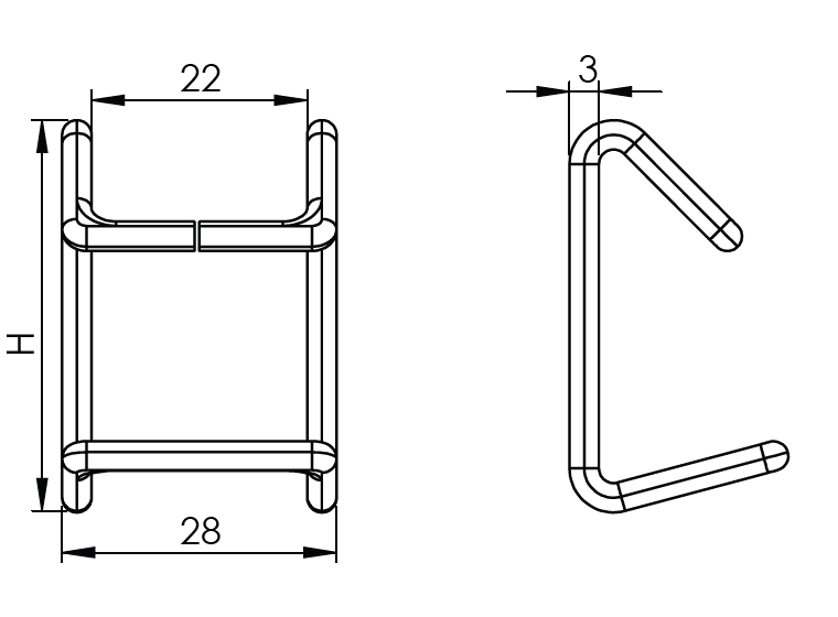 Tel Örgü Kablo Kanalı İçin Kapak Tutucu H35mm, ( Elektro-Galvaniz )